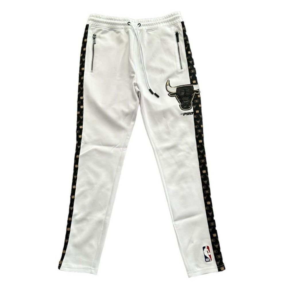 Pro Standard Chicago Bulls Retro Track Joggers White Black Men's Large NWT